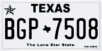 TX license plate BGP7508