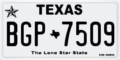 TX license plate BGP7509