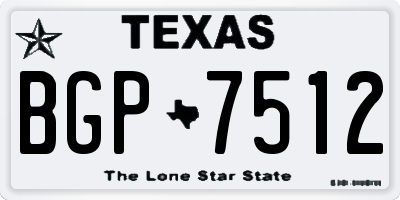 TX license plate BGP7512