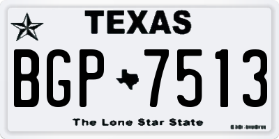 TX license plate BGP7513