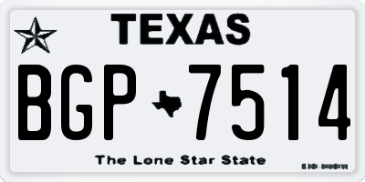TX license plate BGP7514