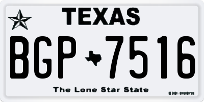 TX license plate BGP7516