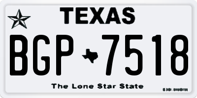 TX license plate BGP7518