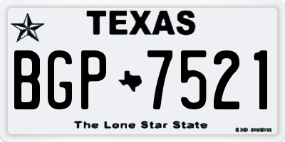 TX license plate BGP7521