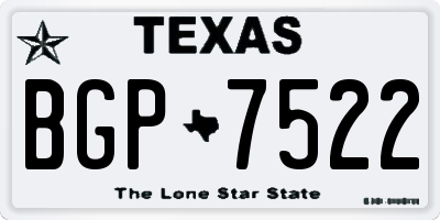 TX license plate BGP7522