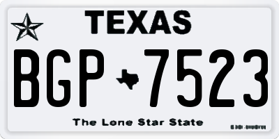 TX license plate BGP7523