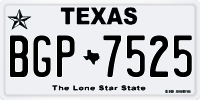 TX license plate BGP7525