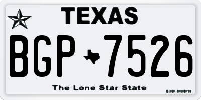 TX license plate BGP7526
