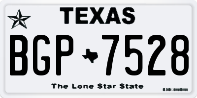 TX license plate BGP7528