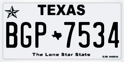 TX license plate BGP7534
