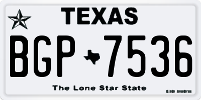 TX license plate BGP7536