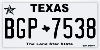 TX license plate BGP7538