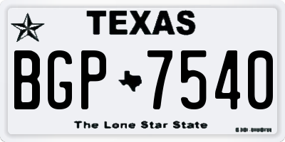 TX license plate BGP7540