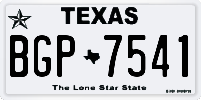 TX license plate BGP7541