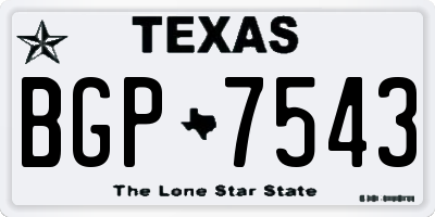TX license plate BGP7543