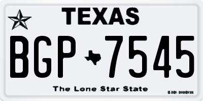 TX license plate BGP7545
