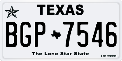 TX license plate BGP7546