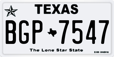 TX license plate BGP7547