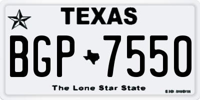 TX license plate BGP7550