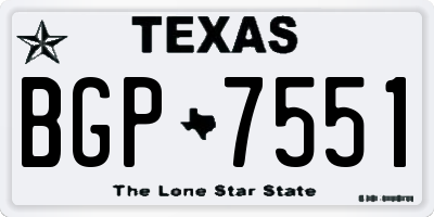 TX license plate BGP7551