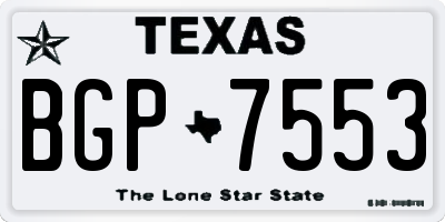 TX license plate BGP7553