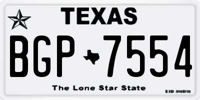 TX license plate BGP7554