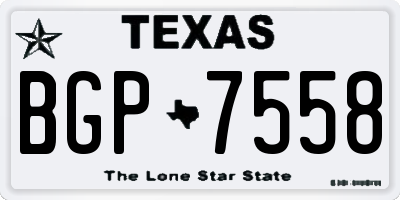 TX license plate BGP7558