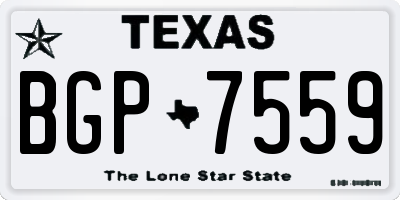 TX license plate BGP7559