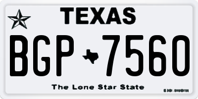 TX license plate BGP7560