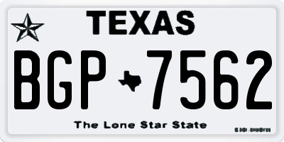 TX license plate BGP7562