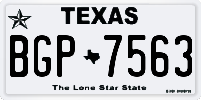 TX license plate BGP7563