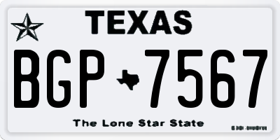 TX license plate BGP7567