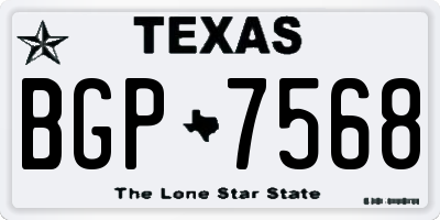 TX license plate BGP7568