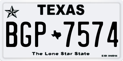 TX license plate BGP7574