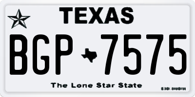 TX license plate BGP7575