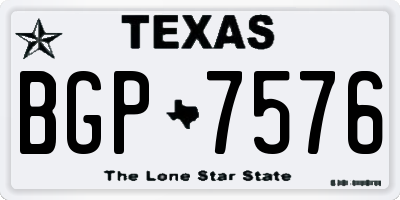 TX license plate BGP7576