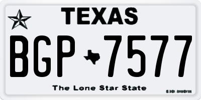 TX license plate BGP7577