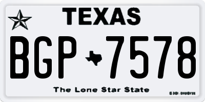 TX license plate BGP7578