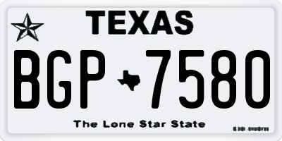 TX license plate BGP7580