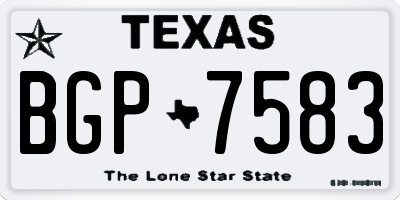 TX license plate BGP7583