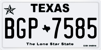 TX license plate BGP7585