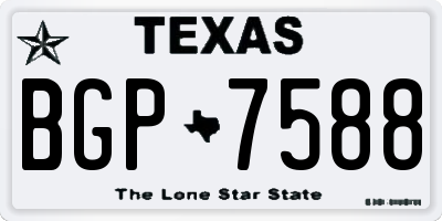 TX license plate BGP7588
