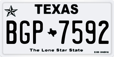 TX license plate BGP7592