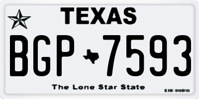 TX license plate BGP7593