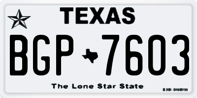 TX license plate BGP7603