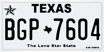 TX license plate BGP7604