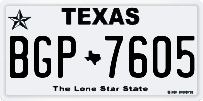 TX license plate BGP7605
