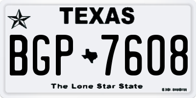 TX license plate BGP7608