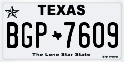TX license plate BGP7609
