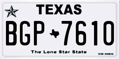 TX license plate BGP7610
